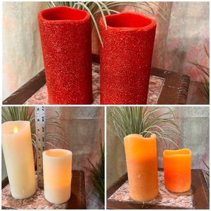 📌6 Flameless Candle some are Flickering & Wax - Battery Operated